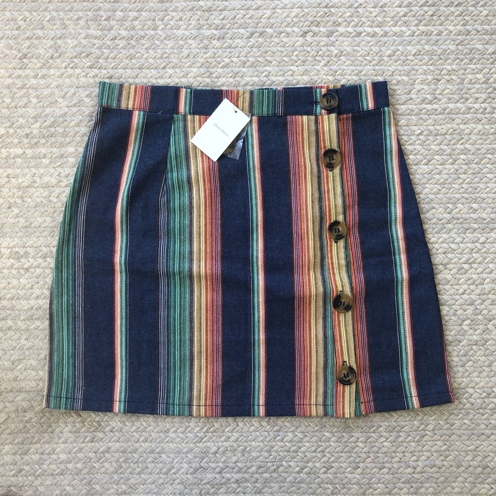 F21 Striped Mini Skirt